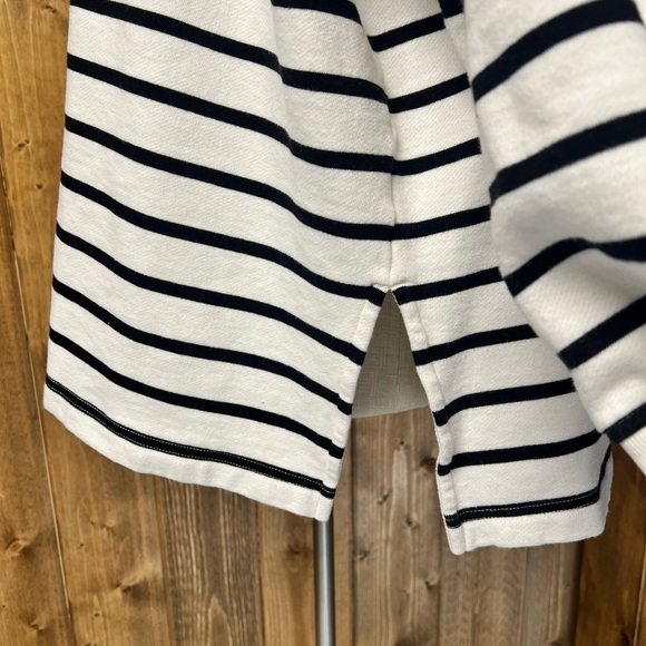 Old Navy XXL Quarter Zip White Black Stripe Sweatshirt Casual Loungewear - Picture 5 of 9